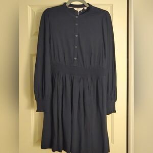 NWT Boden Classic Cotton Navy Long Sleeve Dress